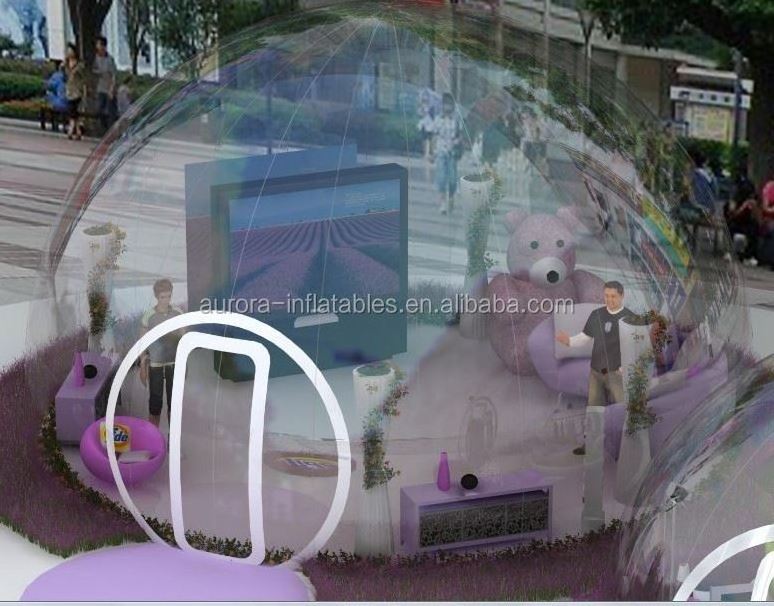 Outdoor birthday party huge bubble tent soccer   bouncy Castle Tent outside globe clear bubble dome igloo tent