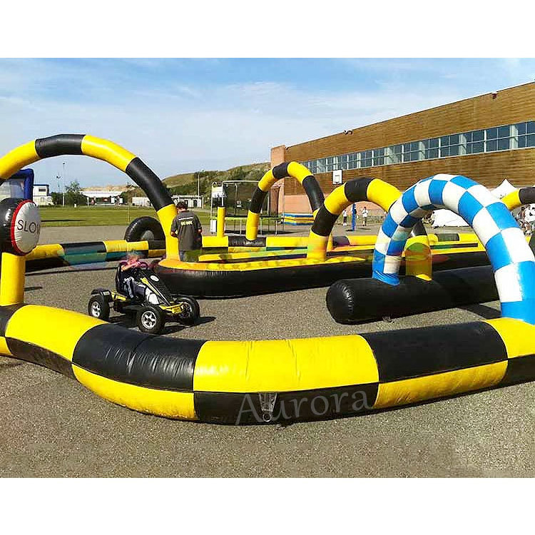 Hot Sale inflatable race track for bumper cars sport game inflatable bumper car track funny inflatable go kart racing track