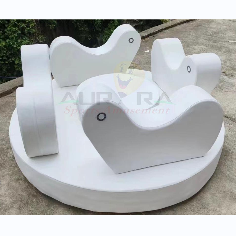 Toddler soft play equipment for girls and boys white set soft play merry go round  soft play  turntable kids carousel