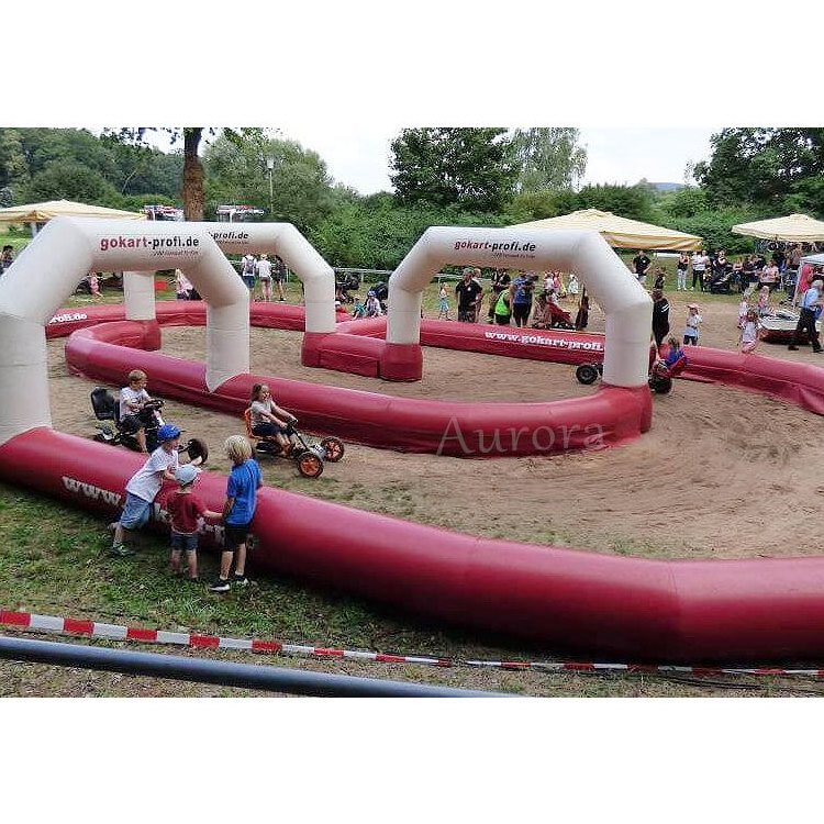 Hot Sale inflatable race track for bumper cars sport game inflatable bumper car track funny inflatable go kart racing track