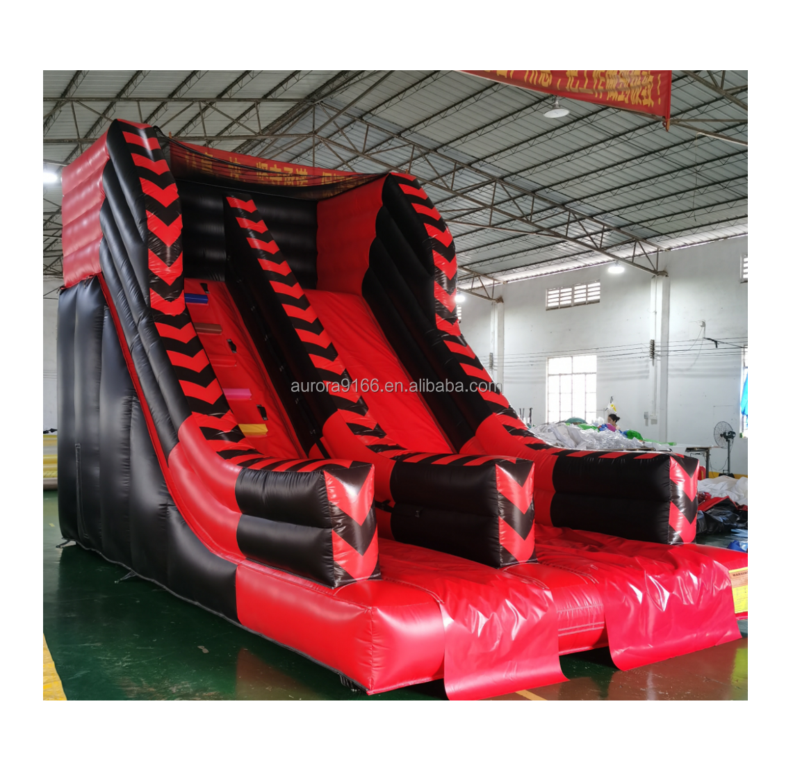 Red and black Commercial inflatable water slide for adults cheap water inflatable slide with pool for kids inflatable water