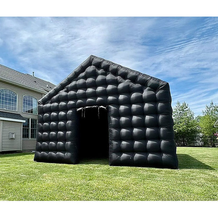 Outdoor birthday blow up night club tent Commercial Black Portable mobile inflatable nightclub tent with led light for party