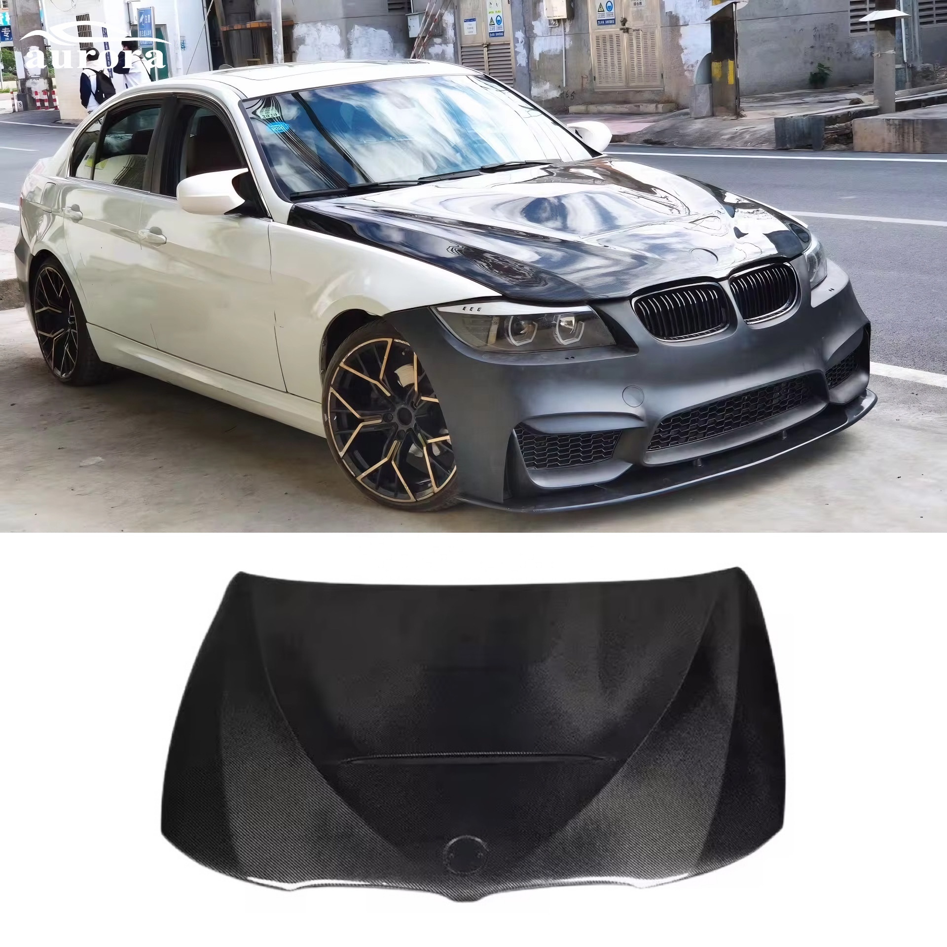 High quality factory prices BMW E90 Hood Carbon Fiber Front Engine Hood GTS Style for BMW 3 Series E90 2009-2012