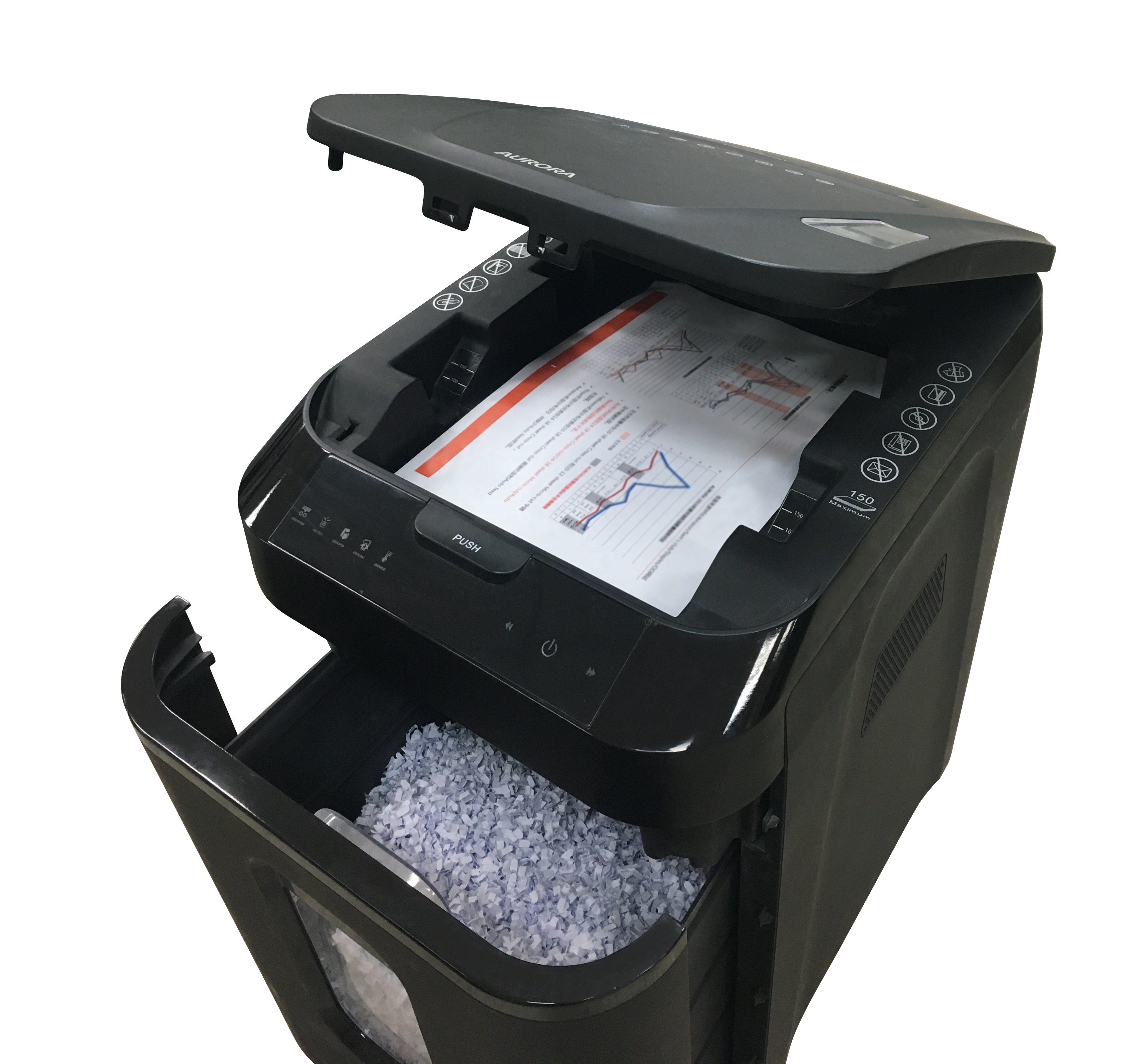 AURORA Auto feed Paper shredder AS152CM  mini cross cut 4x12mm, Heavy Duty Shredding machine for Office & SOHO