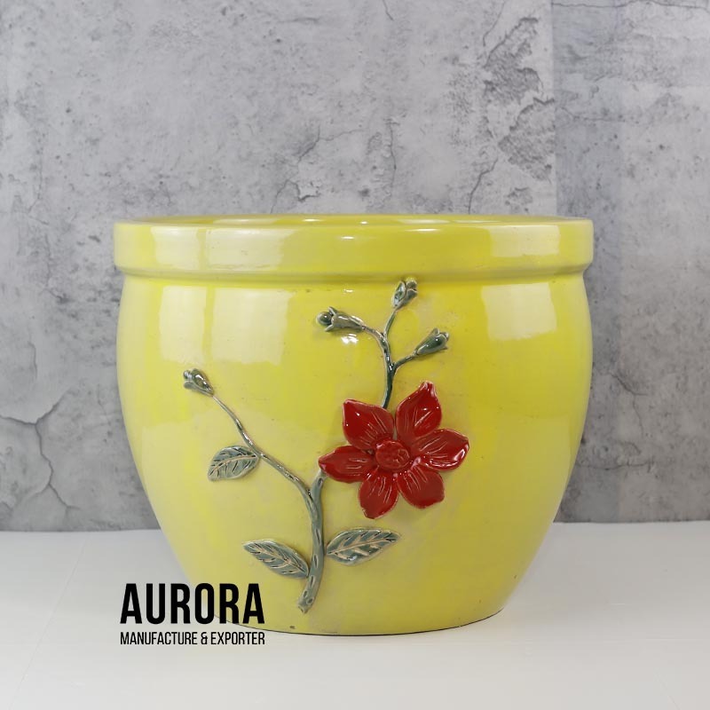 Garden Outdoor Durable Glazed Ceramic Planter For Decoration Adjustable Reasonable Price