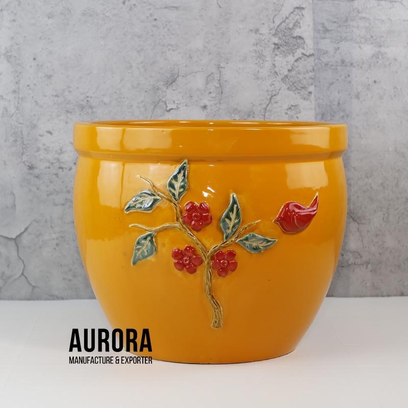 Garden Outdoor Durable Glazed Ceramic Planter For Decoration Adjustable Reasonable Price