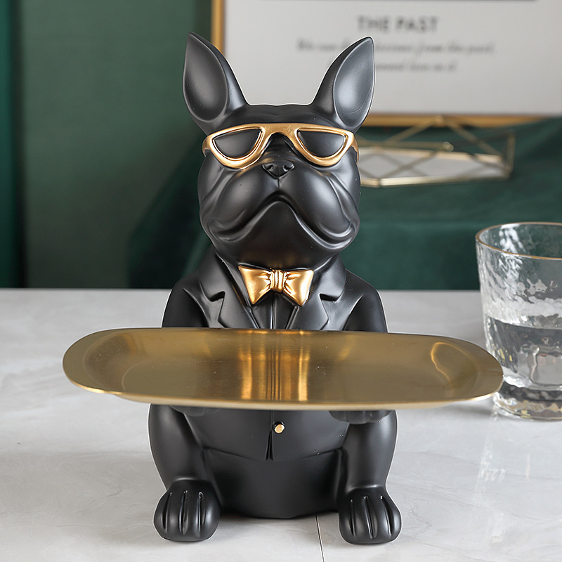 Wholesale french Bulldog Sculpture statues home decor desktop decoration home decor accessories