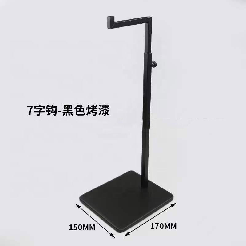 Wholesale Store Design Fixture Metal Women Purse Hand Bag Display Holder Stand Hanging Rack Handbag Display Stand Holder Black