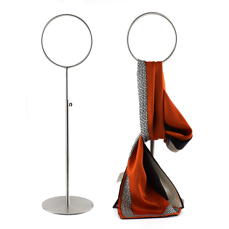 Round Silk Scarf Display Rack Hanging Bag Shelf Bag Supporting Stainless Steel Clothing Store Tie Silk Scarf Rack