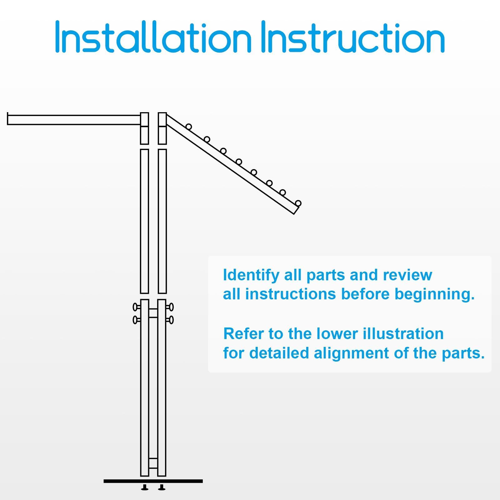 Customized Metal Black 2-Way Clothing Display Rack with Slant Arms For Garment Store