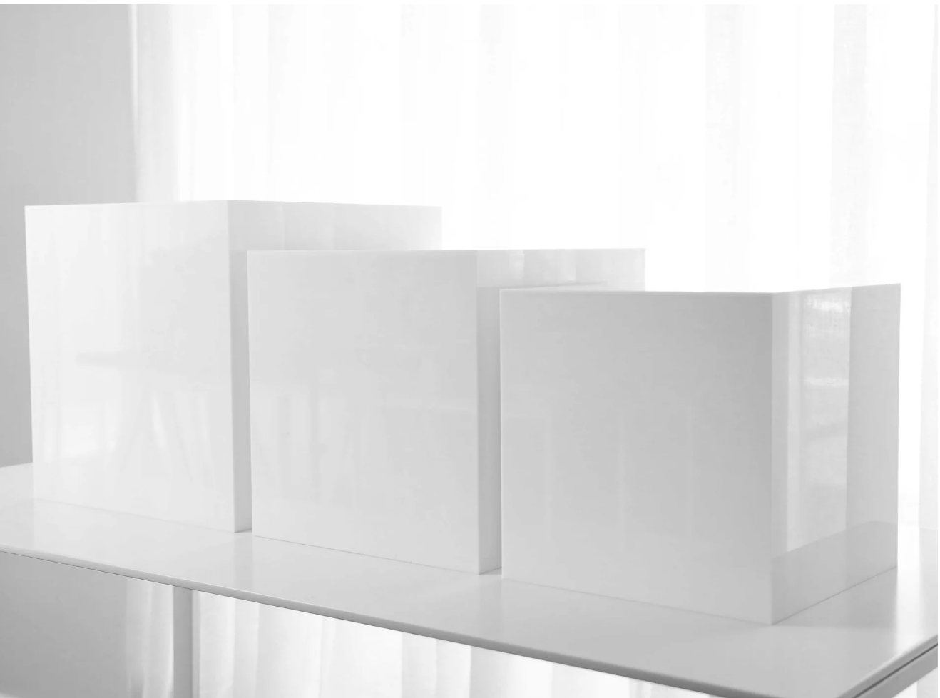 White Buffet Acrylic Riser Cube Display Nesting Risers Lucite Square Food Pedestal Box Display