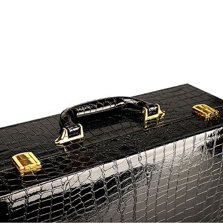 Custom Black Crocodile Texture Leather Box Luxury Wooden Wine Shoe Tool Perfume Luxury PU Leather Gift packaging boxes