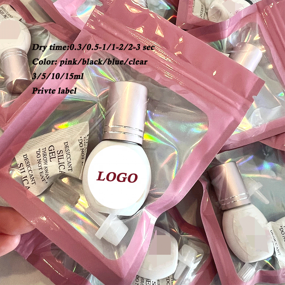 custom logo oil proof waterproof sensitive lash glue private label fast drying extension glue eyelash adhesive low humidity