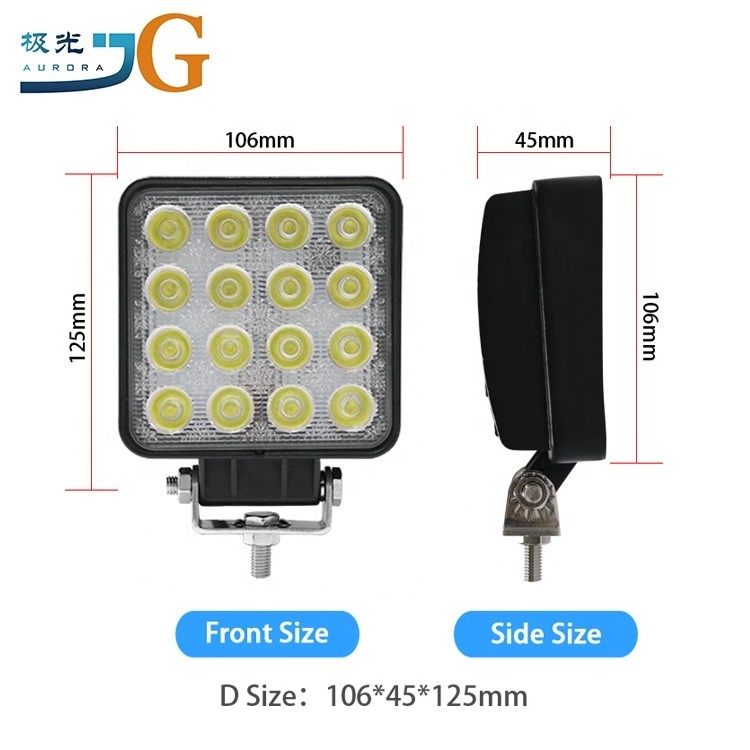 48w Mini Led Flashlight Waterproof Flood Pod Amber Heavy Duty Led Light 4.5 Inch Offroad Truck Tractor Led Work Lights