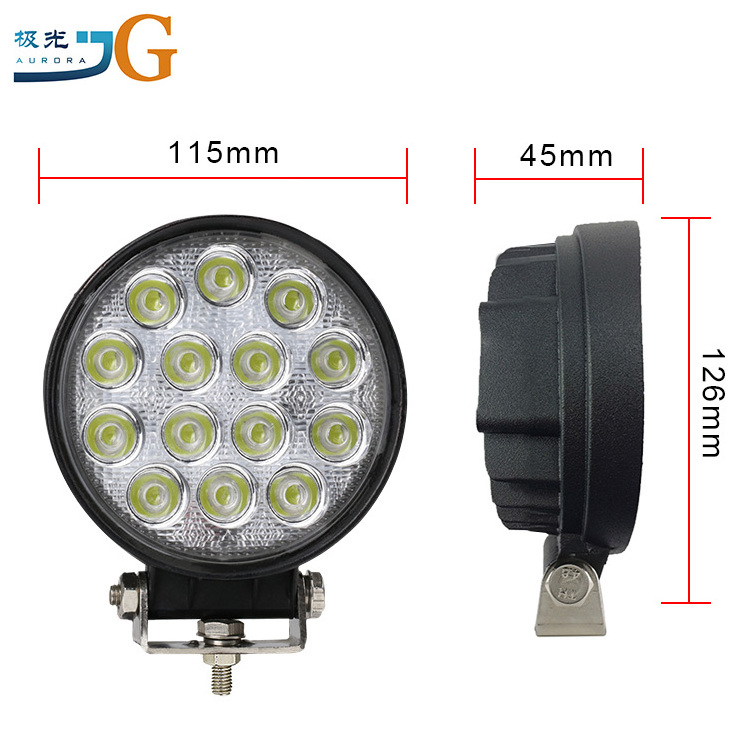 Mini 4 Inch Flood Pod Light Led Flashlight 42w Round Work Light Portable Tractor Heavy Duty Working Light Driving Fog Lamp