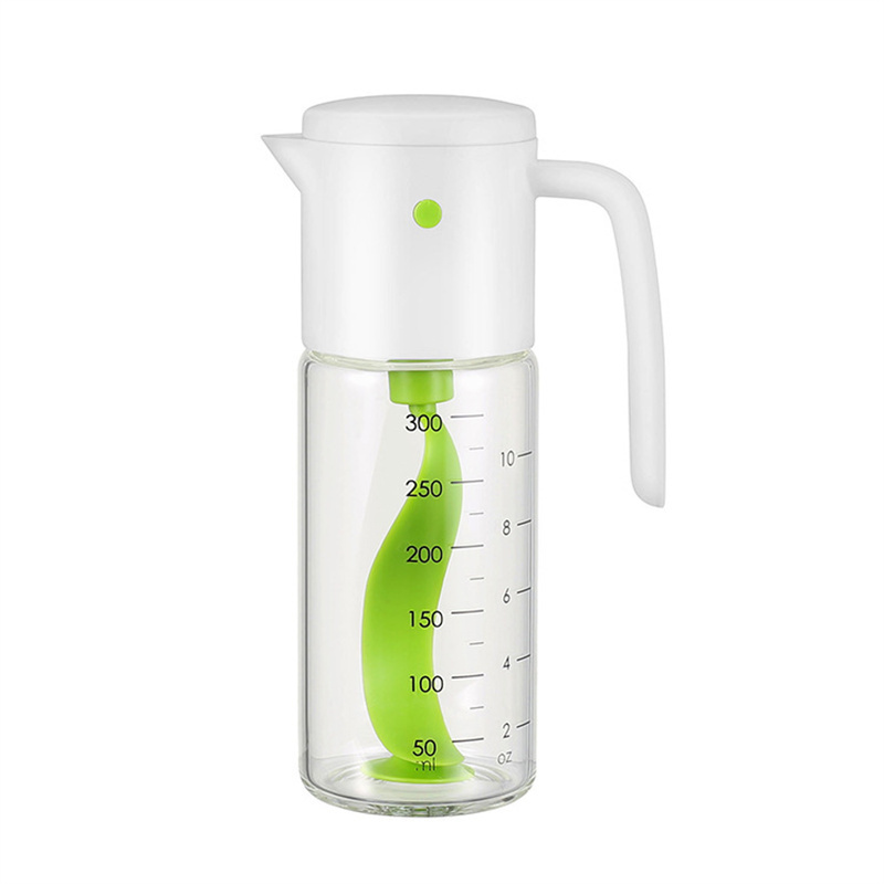 New Design Manual Plastic Top Press-Mixer Dressing Shaker Jar And Hand Salad Blender With 300ML Borosilicate Glass