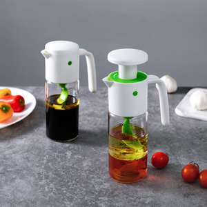 New Design Manual Plastic Top Press-Mixer Dressing Shaker Jar And Hand Salad Blender With 300ML Borosilicate Glass