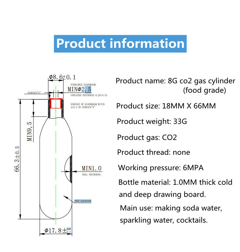 CO2 Soda Chargers 8Gram C02 Seltzer Water Cartridges