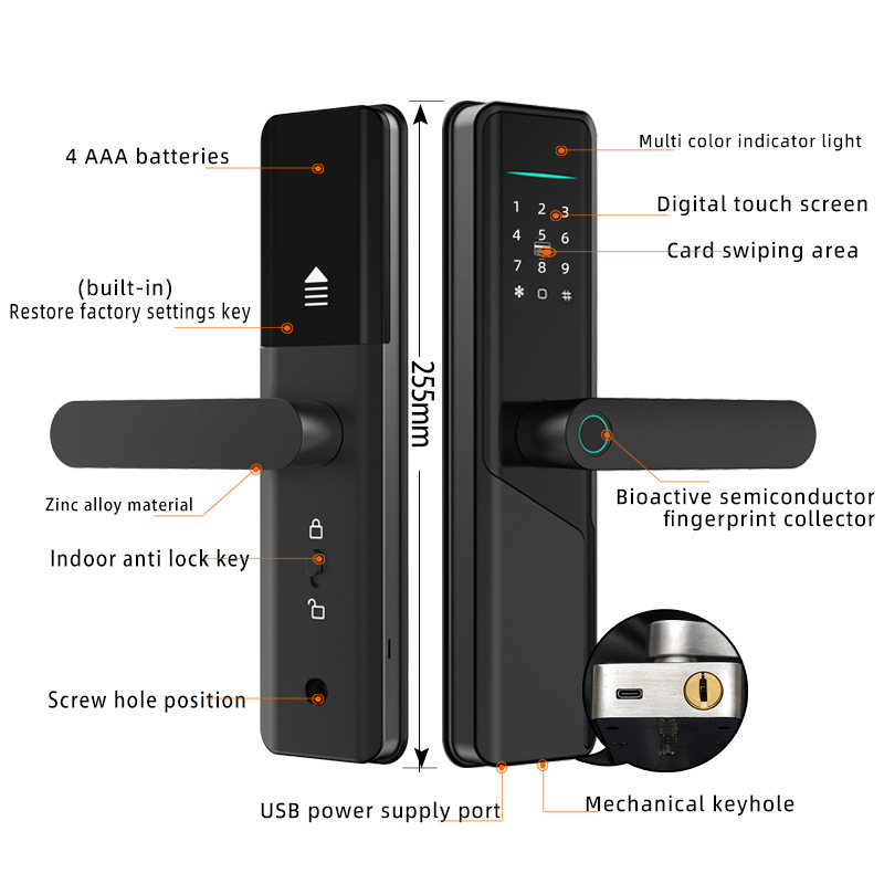 Smart Remote Control Tuya Wifi Biometric Door Lock Keyless Digital Drawer Lock Cabinet Safety Biometric Smart Fingerprint Lock