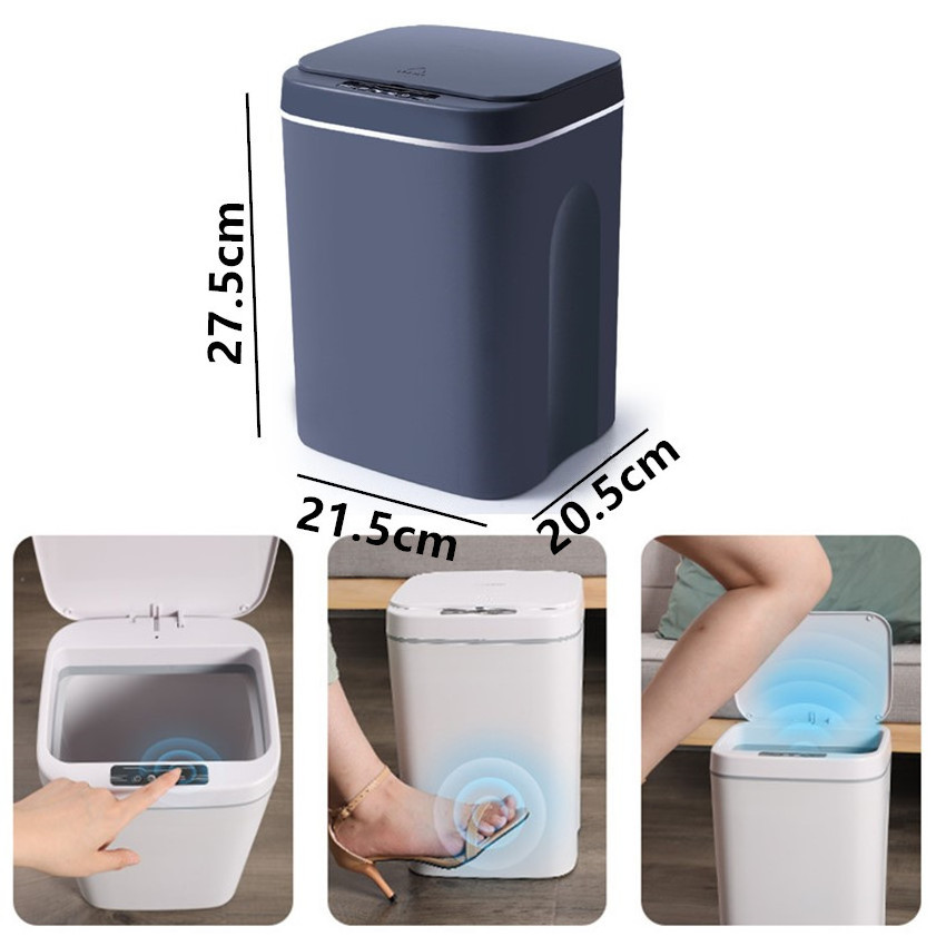 Smart Induction Trash Can USB Charging 14L Sensor Dustbin Automatic Rubbish Can Home Waterproof Dustbin Bathroom Garbage Bucket