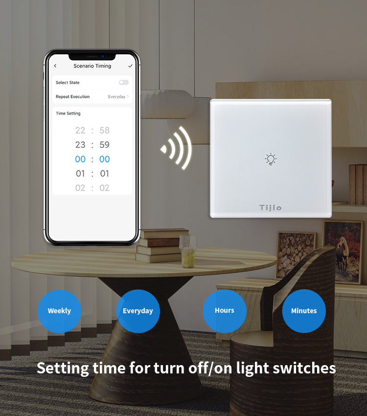 Tuya EU UK National Standard Wifi Smart Water Heater Touch Switch with Tuya Smart IoT Chip Boiler Switch