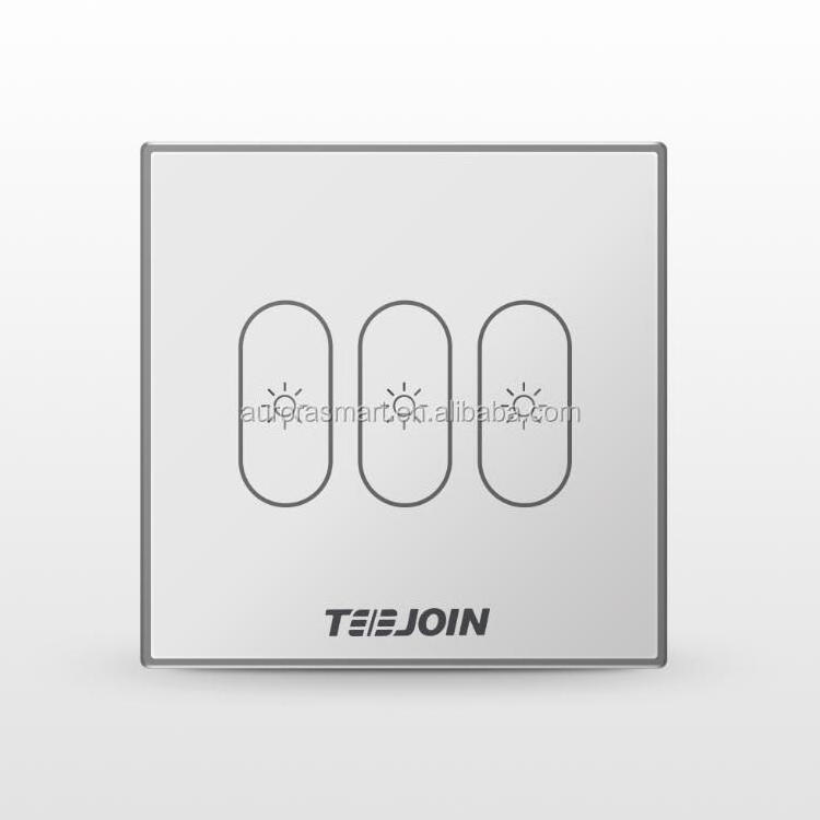 Tijio K7 Series Zigbee & WIFI Z-wave 3 Gangs Smart Home Touch Tempered Glass Panel Switches