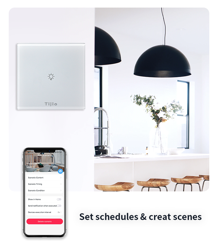 Tuya EU UK National Standard Wifi Smart Water Heater Touch Switch with Tuya Smart IoT Chip Boiler Switch