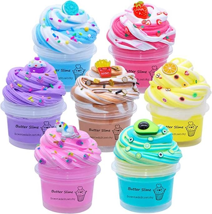 2023Ice Cream Playdough Slime Unicorn Toys Set Non-toxic Glue Supplies Charms Activator Diy Slime Making Kit For Kids Girls Boys