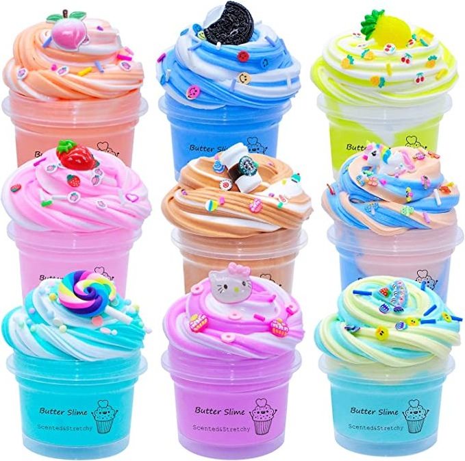 2023Ice Cream Playdough Slime Unicorn Toys Set Non-toxic Glue Supplies Charms Activator Diy Slime Making Kit For Kids Girls Boys