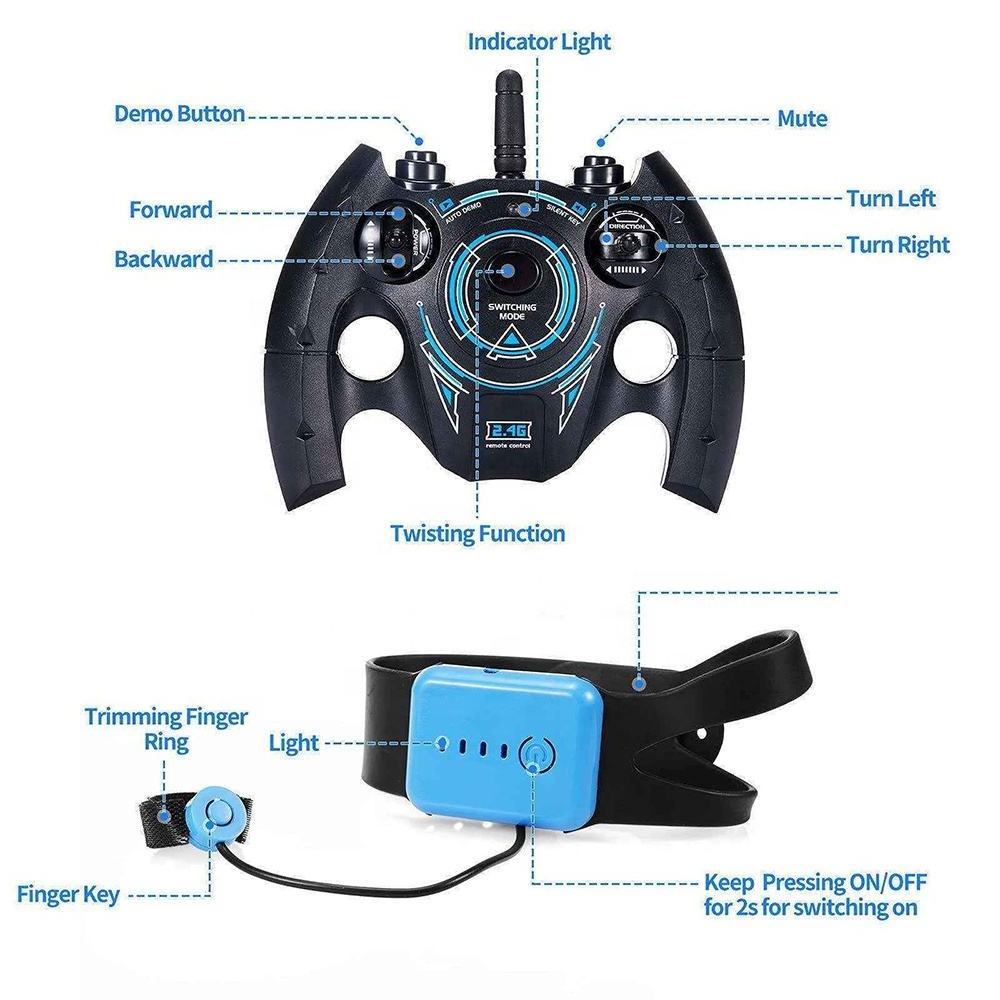 Twist Car 2.4G Wireless Control Distortion Car Hand Gesture Remote Control RC Stunt Car with Light Radio