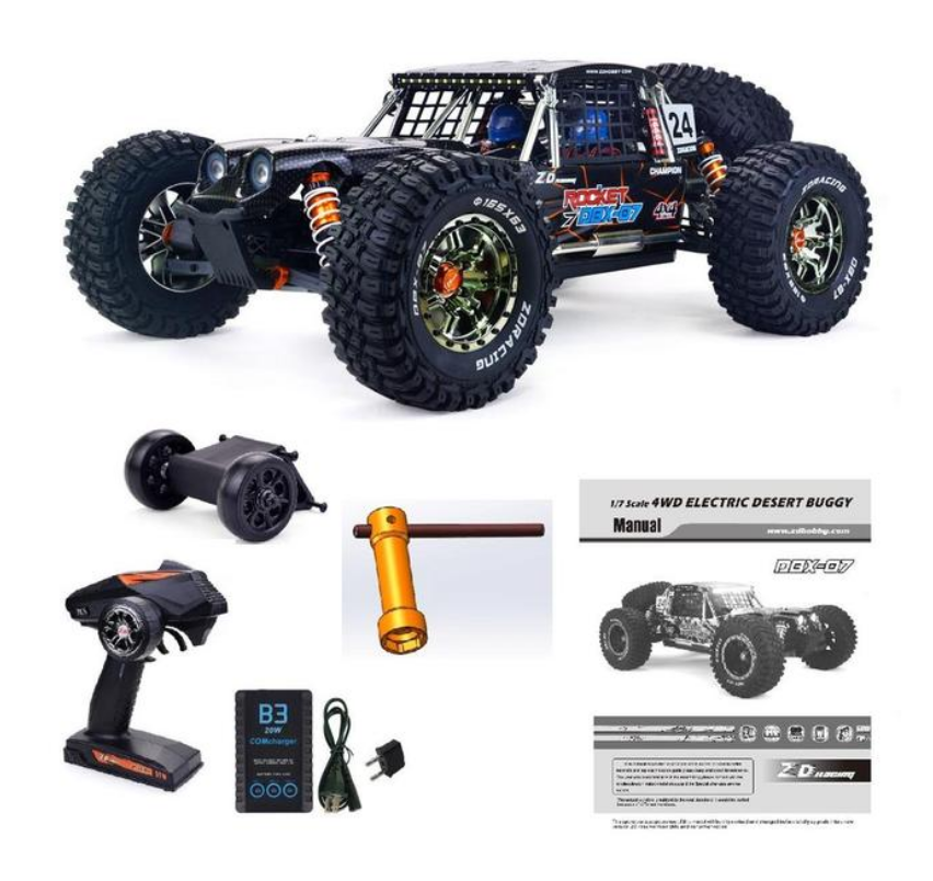 2023 RACING DBX-07 Car 1/7 80km/h Power Desert Truck 4WD Off-road RC Buggy Car 6S Brushless RC Remote Control Car Vehicle