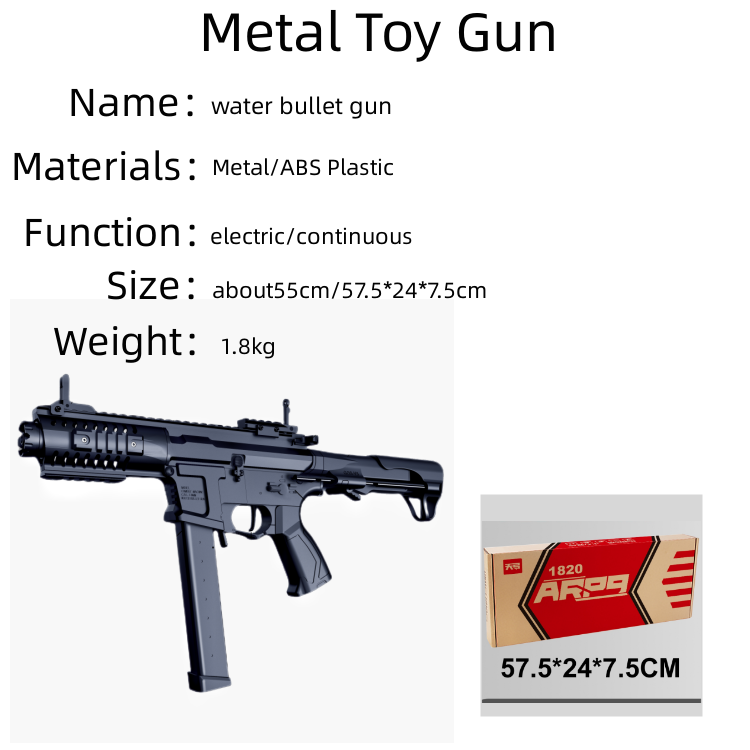 ARP9 High speed electric continuous fire metal toy gun electric water bullet gun kids adult submachine gun toy