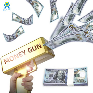 2023 Gold Money Gun Make Cash Money Rain Super Plastic Gun Toy Shot Spray Real Golden Money Toy  Gun for Party Custom Logo