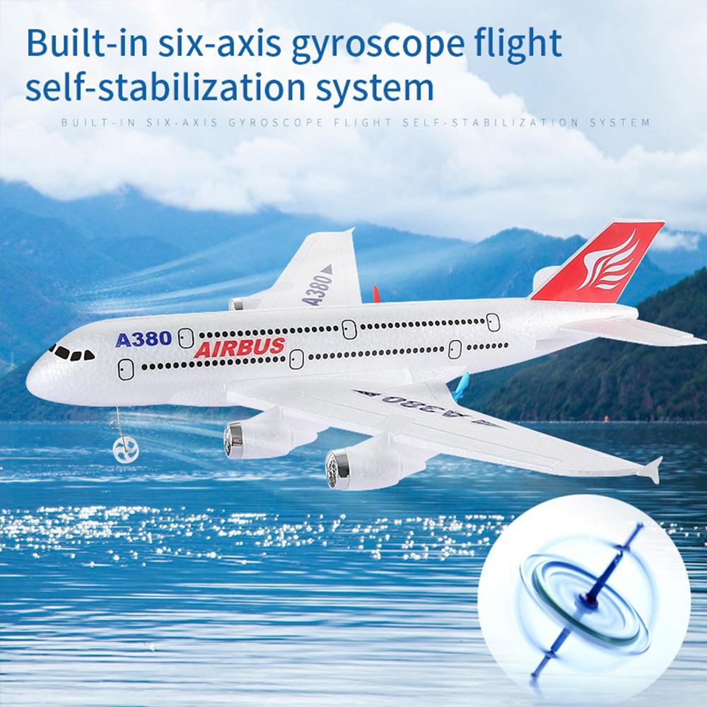 Outdoor Toys Airbus A380 2.4GHz EPP Foam Remote Control Glider Airplane RTF RC Jet Aircraft Plane With Light