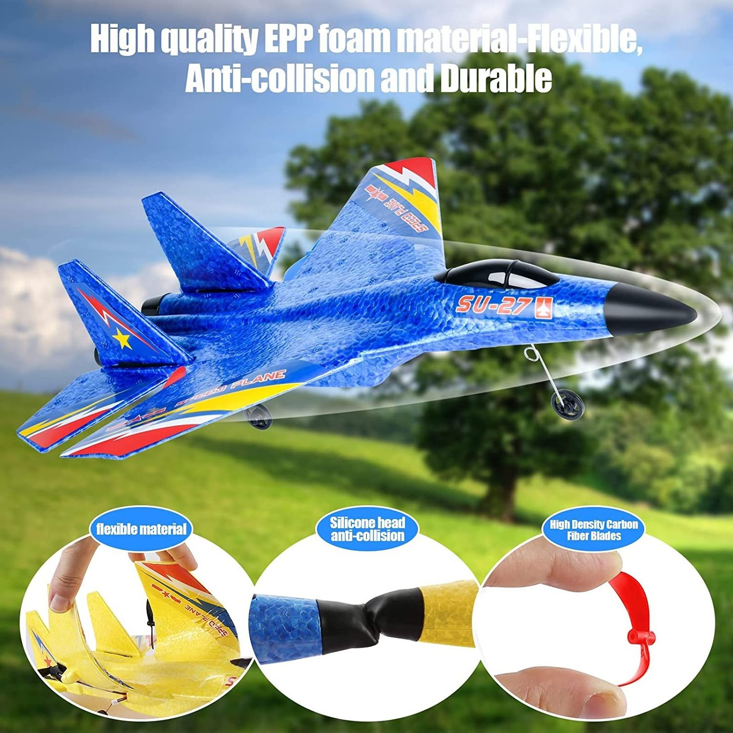 Su-27 Aircraft Model Radio Remote Control Flying Toys Hand Throw Gyro Stabilize Anti-Fall Foam Glider Fighter Jet Rc Plane