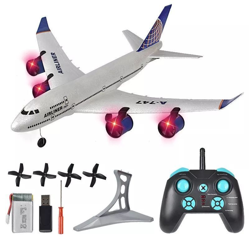 2023 Newest 3 Ch Rc Airplane A380 Boeing 747 Mode Rc Plane Easy To Fly Stunt Roll 2.4ghz Remote Control Glider