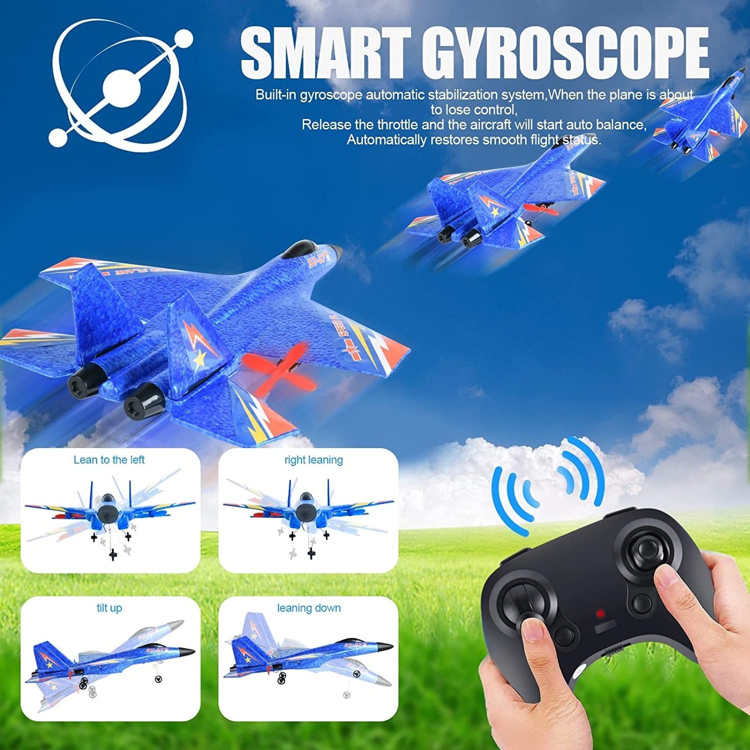 Su-27 Aircraft Model Radio Remote Control Flying Toys Hand Throw Gyro Stabilize Anti-Fall Foam Glider Fighter Jet Rc Plane