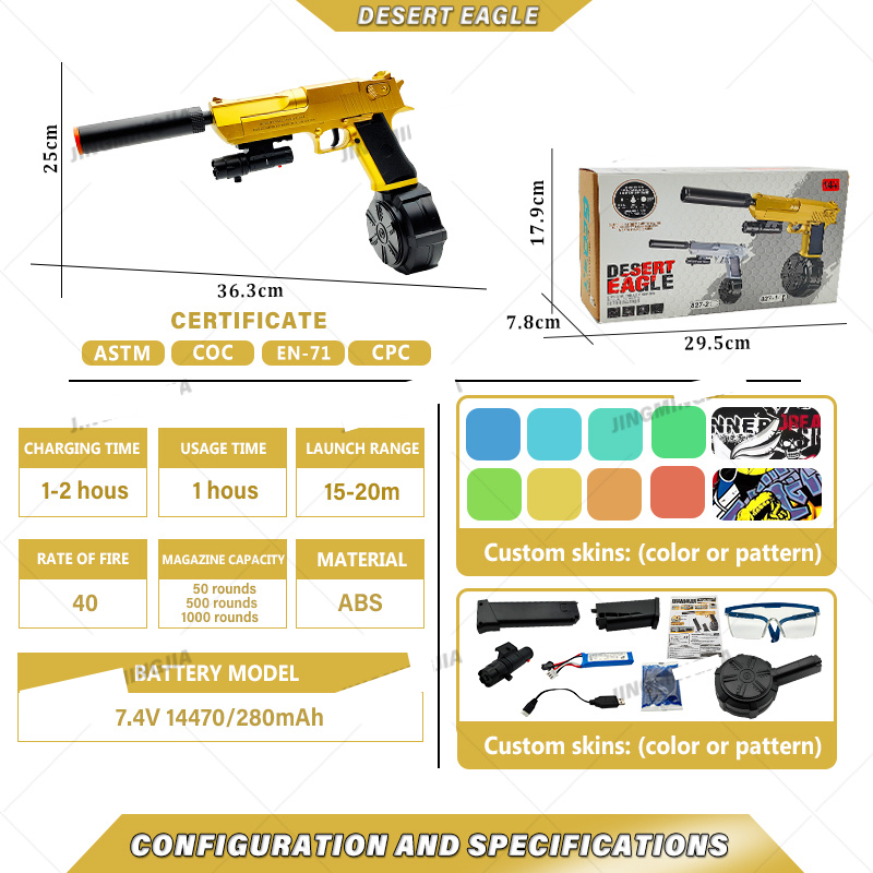 2023 electric black shooting pistols desert eagle gun pistol gel blaster pistol