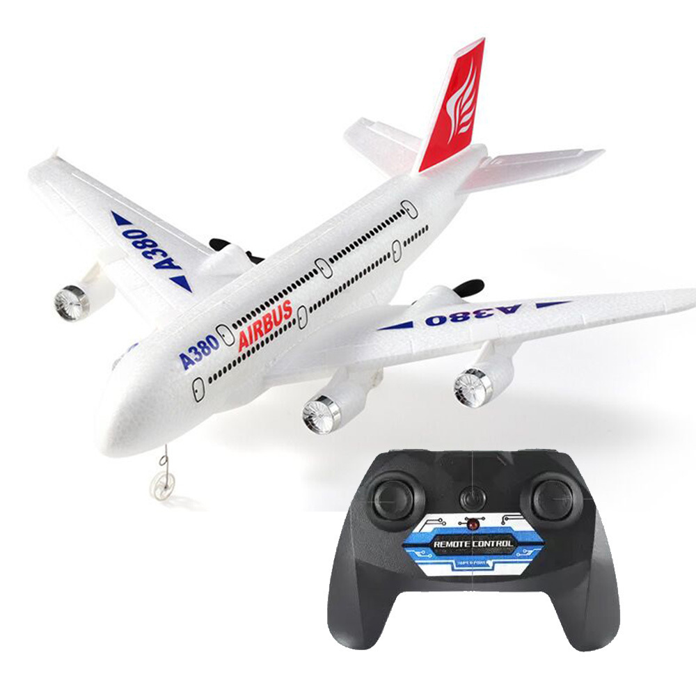 Outdoor Toys Airbus A380 2.4GHz EPP Foam Remote Control Glider Airplane RTF RC Jet Aircraft Plane With Light