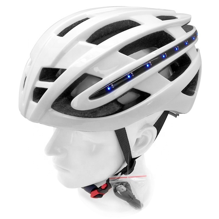 Amazon hot selling helmets CE approval well ventilated led bike helmet with rear led light