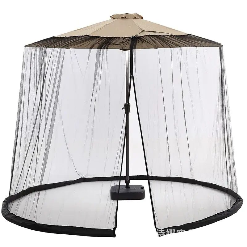 Adjustable Large Garden Umbrella Hanging Tent Polyester Mesh Mosquito Net for Patio Umbrella Outdoor