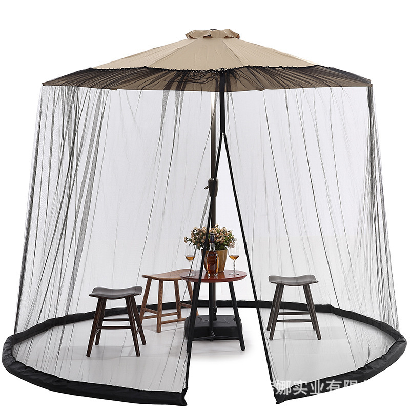 Patio Adjustable Large Garden Umbrella Hanging Tent Polyester Mesh Mosquito Netting for Garden Courtyard Outdoor