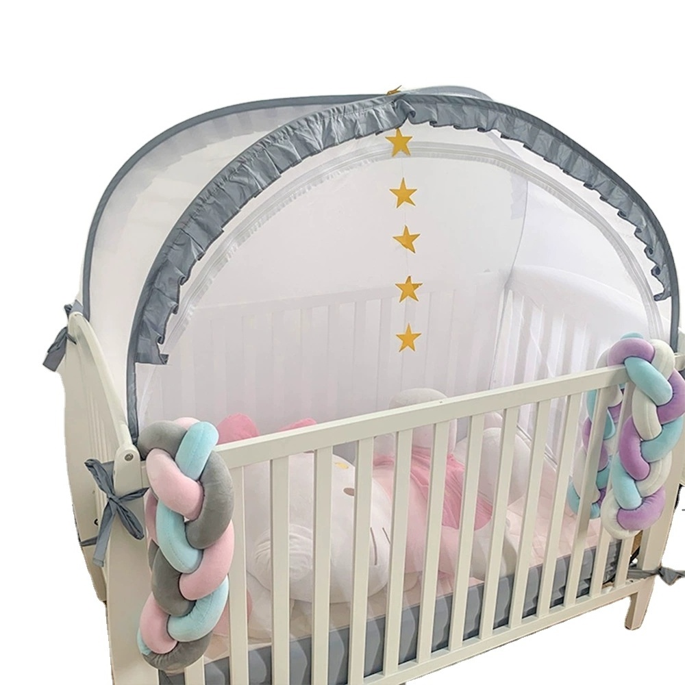 Mini Mosquito Net For Bed Safety Canopy Durable Strong Net U-Shaped Door Baby Crib Tent Net