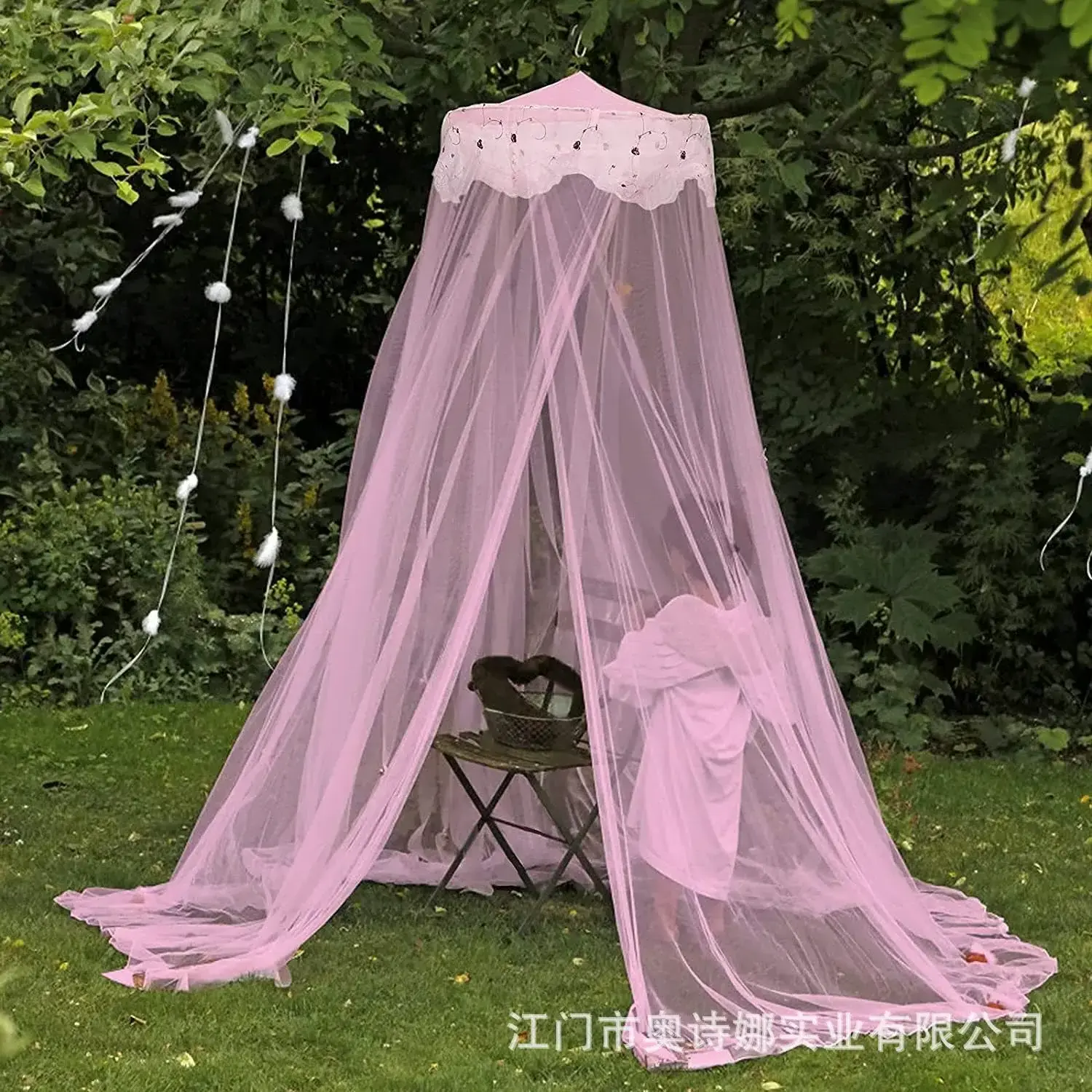 Round Lace Princess Curtain Mosquito Net Tent for Twin Full Queen King Bed Mesh Dome Bed Canopy