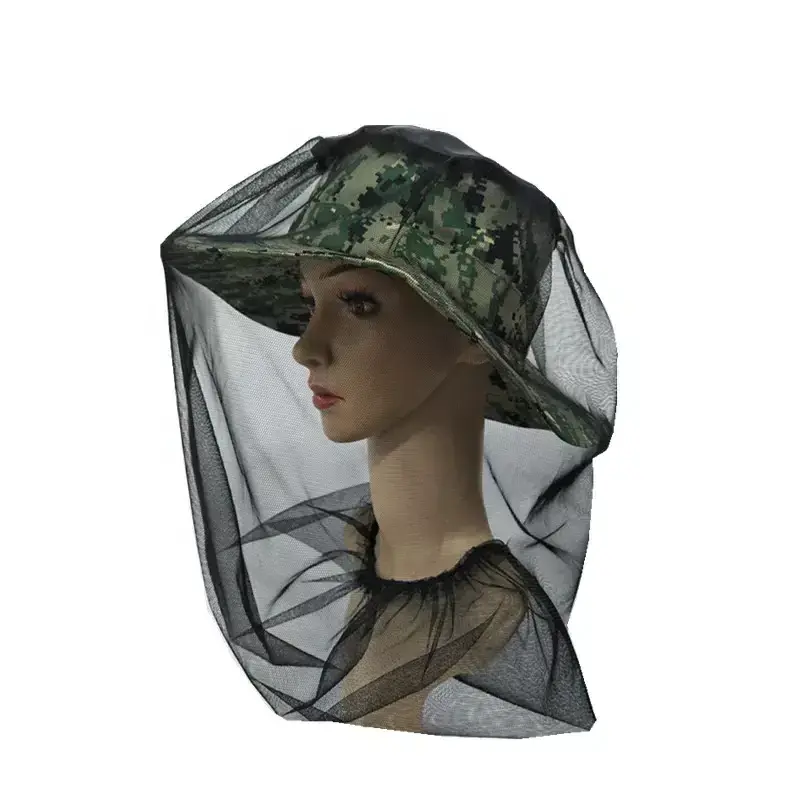 Outdoors Lightweight Face Mesh Neck Cover Anti Mosquito Insect Hat Fishing Hat Bug Mesh Head Net