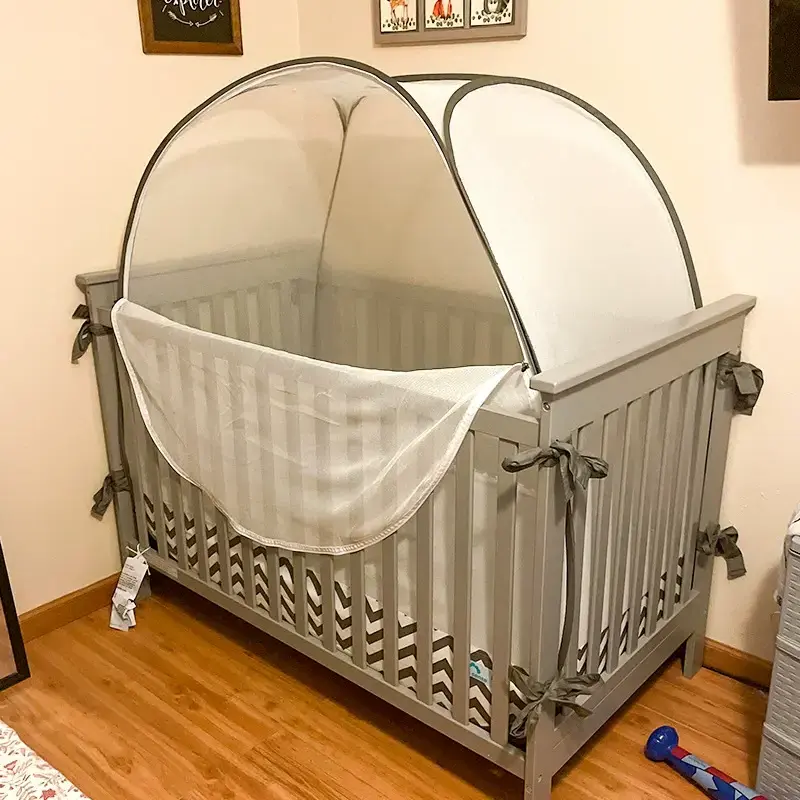 Baby Crib Safety Mesh Cover Portable Pop Up Crib Tent Mosquito Net Canopy For Baby Bed