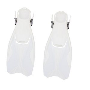 Lightweight Well-Balanced Adjustable Swim Flippers Open Heel Scuba Diving Fins White