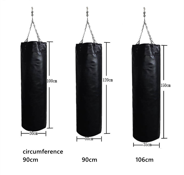 UNFILLED Punching Bag Empty Boxing Bag for Kick Boxing MMA Muay Thai Martial Arts Training Punching with Hanging Chain 100cm