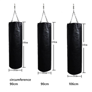 UNFILLED Punching Bag Empty Boxing Bag for Kick Boxing MMA Muay Thai Martial Arts Training Punching with Hanging Chain 100cm