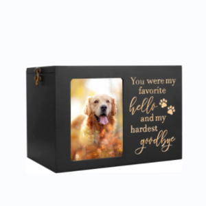 Pet Memorial Urns for Dog or Cat Ashes X Large Wooden Funeral Cremation Urns with Photo Frame Loss Pet Memorial Remembrance Gift